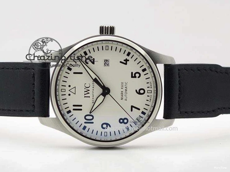 MIROTIME 0116 Fashionable Mark XVIII IW327002 V6F Best Edition White Dial On Black Leather Strap A 7312